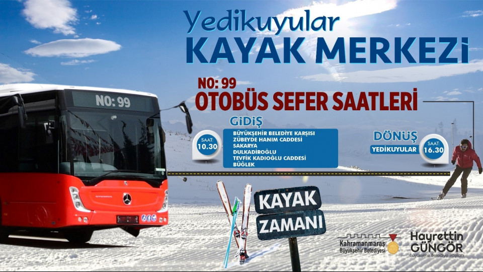 YEDİKUYULAR KAYAK MERKEZİNE OTOBÜS SEFERLERİ BAŞLADI